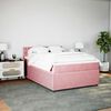 vidaXL Cama box spring con colch&oacute;n terciopelo rosa 140x190 cm