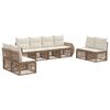vidaXL Conjunto de sof&aacute;s de jard&iacute;n 8 uds. Beige y blanco crema