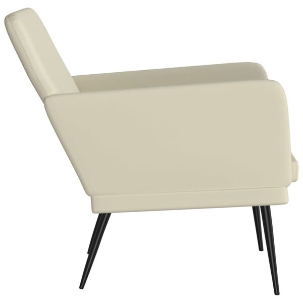 vidaXL Sillón de cuero sintético color crema 61x78x80 cm