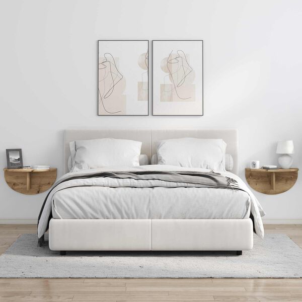 vidaXL Estante de pared 2 pcs Roble artesanal 48 x 24 x 24 cm