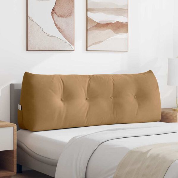 vidaXL Coj&iacute;n de Espalda Marr&oacute;n 140 x 24 x 50 cm Terciopelo