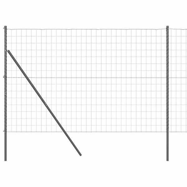 vidaXL Valla con Poste Gris 1,6 x 10 m Acero y PVC