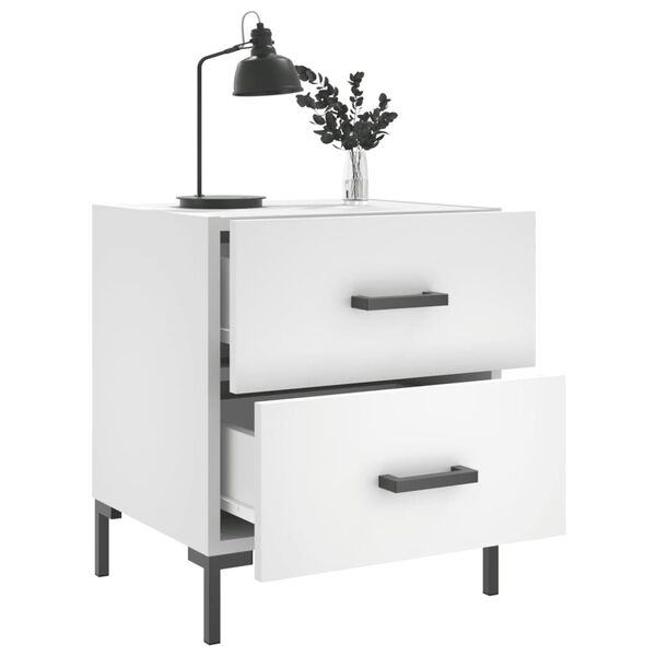 vidaXL Mesita de noche madera de ingenier&iacute;a blanco 40x35x47,5 cm