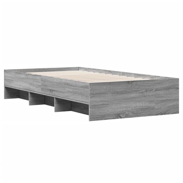 vidaXL Estructura de cama madera de ingenier&iacute;a gris Sonoma 75x190 cm