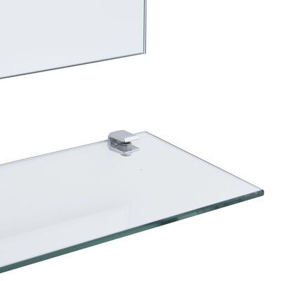 vidaXL Espejo de pared con estante vidrio templado 80x60 cm