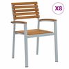 vidaXL Silla de Jard&iacute;n 8 pcs Marr&oacute;n 56 x 57 x 87 cm