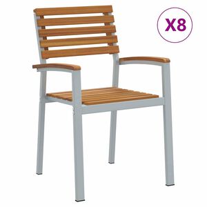 vidaXL Silla de Jard&iacute;n 8 pcs Marr&oacute;n 56 x 57 x 87 cm