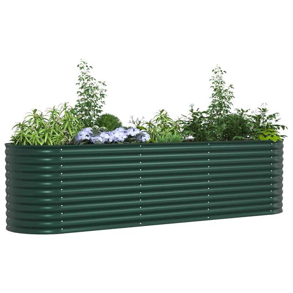 vidaXL Arriate elevado Verde 320 x 80 x 81 cm Acero
