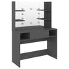 vidaXL Tocador de maquillaje con luces LED MDF gris 100x40x135 cm