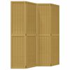 vidaXL Biombo separador de 4 paneles madera maciza paulownia marr&oacute;n