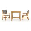 vidaXL Juego de comedor de jard&iacute;n 3 piezas madera maciza de acacia