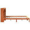vidaXL Cama con estantería sin colchón madera maciza marrón 140x200 cm