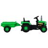 vidaXL Tractor de pedales para niños con remolque verde y negro