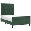 vidaXL Estructura de cama sin colch&oacute;n terciopelo verde oscuro 90x200cm
