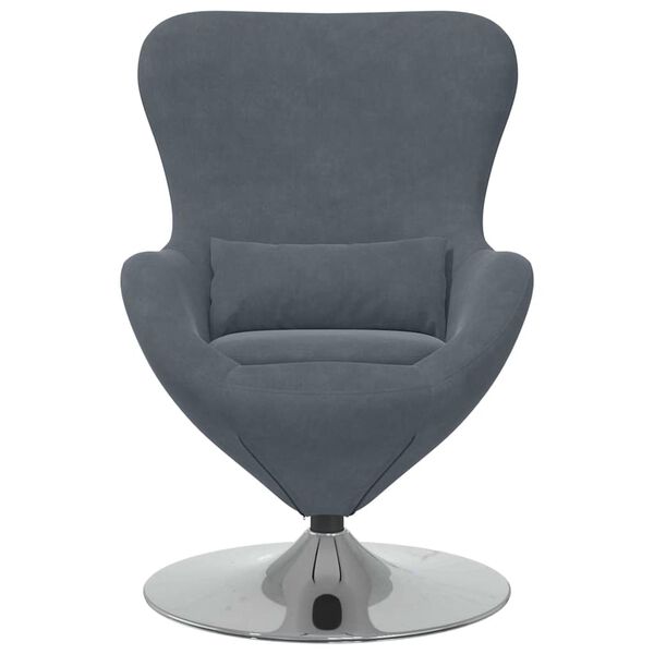 vidaXL Sill&oacute;n huevo Gris oscuro 63 x 73 x 90 cm Terciopelo