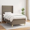 vidaXL Cama box spring con colch&oacute;n tela gris taupe 100x200 cm