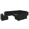 vidaXL Set de muebles de jard&iacute;n 11 pzs y cojines rat&aacute;n sint&eacute;tico negro