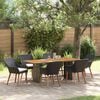 vidaXL Conjunto de Comedor de Jardín con cojín 7 pcs Negro y marrón