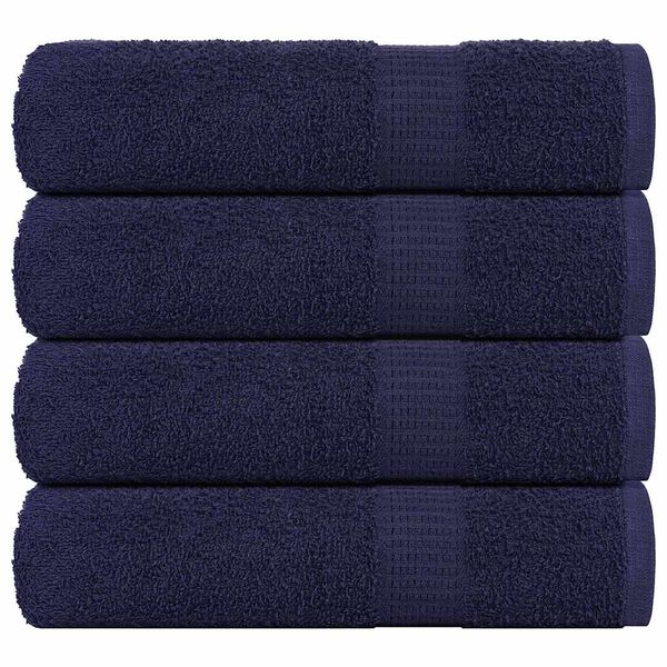 vidaXL Toallas de ba&ntilde;o FROGN 4 uds azul marino 100x150 cm 360 g/m&sup2;