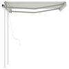 vidaXL Toldo retr&aacute;ctil autom&aacute;tico con postes crema 3x2,5 m