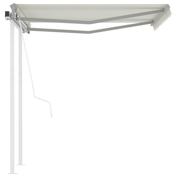 vidaXL Toldo retr&aacute;ctil autom&aacute;tico con postes crema 3x2,5 m