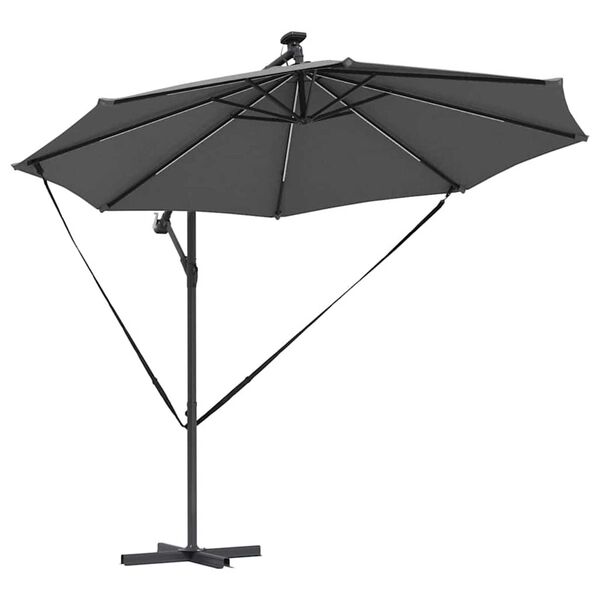 vidaXL Parasol de cantilever tipo plátano Antracita 294 x 294 x 248 cm