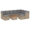 vidaXL Juego de sof&aacute;s jard&iacute;n con cojines beige 10 pzas rat&aacute;n sint&eacute;tico