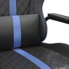 vidaXL Silla gaming con masaje cuero sint&eacute;tico azul y negro