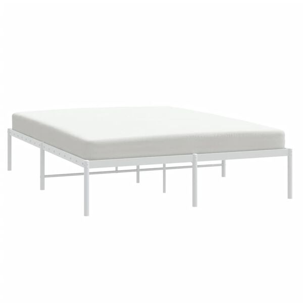 vidaXL Estructura de cama sin colch&oacute;n metal blanco 140x190 cm
