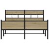 vidaXL Estructura de cama sin colch&oacute;n madera roble Sonoma 137x190 cm