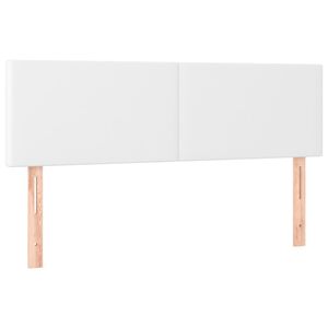 vidaXL Cabeceros cuero sint&eacute;tico blanco 144x5x78/88 cm