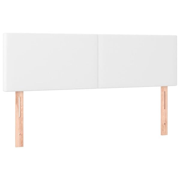 vidaXL Cabeceros 2 unidades cuero sint&eacute;tico blanco 72x5x78/88 cm