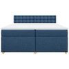 vidaXL Cama box spring con colch&oacute;n tela azul 200x200 cm