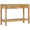 vidaXL Mesa consola con 2 cajones madera maciza de mango 110x35x75 cm