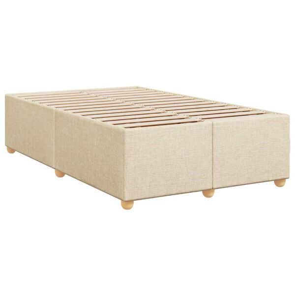 vidaXL Estructura de cama sin colch&oacute;n tela crema 120x200 cm