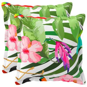 vidaXL Funda de almohada 2 uds. HOUTEN Negro 30 x 30 cm Poli&eacute;ster