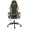 vidaXL Silla gaming de masaje cuero sintético negro y dorado