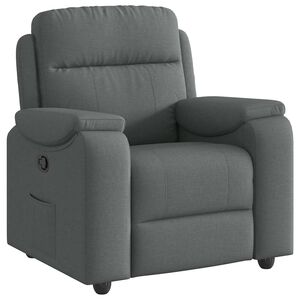 vidaXL Sill&oacute;n reclinable de tela gris oscuro