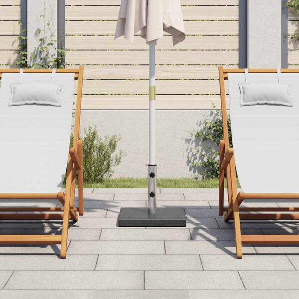 vidaXL Base de sombrilla de granito cuadrada negro 20 kg