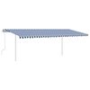 vidaXL Toldo manual retr&aacute;ctil con LED azul y blanco 6x3,5 m