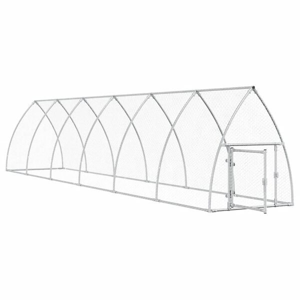 vidaXL Jaula para gallinas acero galvanizado plateado 600x105x120 cm