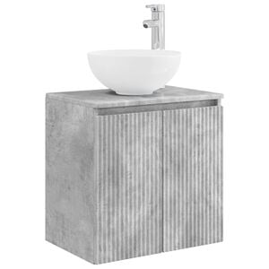 vidaXL Mueble de lavabo de pared Gris Hormig&oacute;n 49,5 x 35 x 80 cm