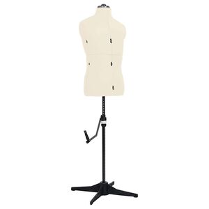 vidaXL Maniqu&iacute; de sastre ajustable hombre color crema talla 37-45