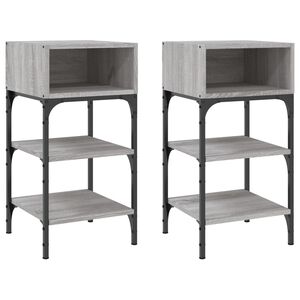 vidaXL Mesitas noche 2 uds madera ingenier&iacute;a gris Sonoma 35x34,5x70 cm