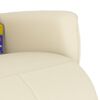 vidaXL Sill&oacute;n reclinable masaje con reposapi&eacute;s cuero sint&eacute;tico crema