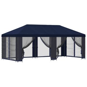 vidaXL Gazebo de jard&iacute;n con paredes laterales 6 x 3 m Azul