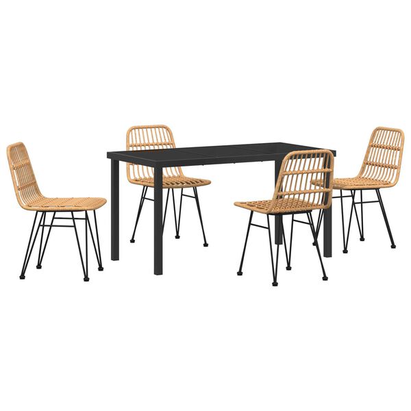 vidaXL Conjunto de Comedor de Jard&iacute;n 5 pcs Marr&oacute;n
