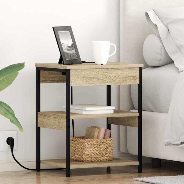 vidaXL Armario de Noche 2 pcs Roble Sonoma 41 x 31 x 51 cm