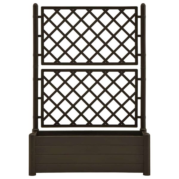 vidaXL Jardinera con enrejado PP moca 100x43x142 cm