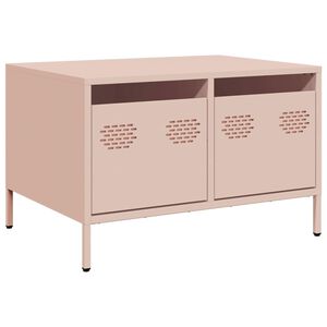 vidaXL Mueble para TV acero laminado en frío rosa 68x50x43,5 cm